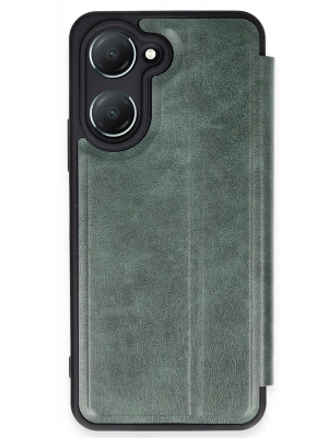 Newface Vivo Y18 Kılıf Flip Cover - Koyu Yeşil