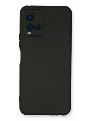 Newface Vivo Y21S Kılıf Nano içi Kadife Silikon - Siyah