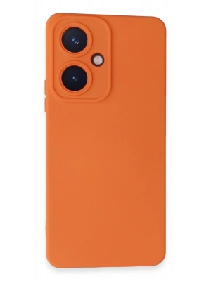 Newface Vivo Y27 Kılıf Nano içi Kadife Silikon - Turuncu