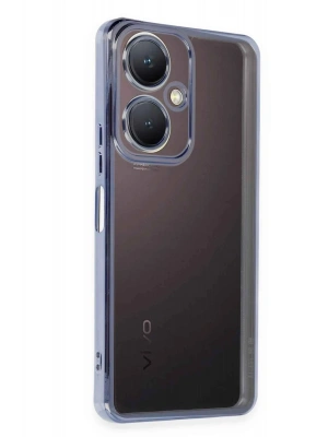 Newface Vivo Y27 Kılıf Razer Lensli Silikon - Açık Mavi