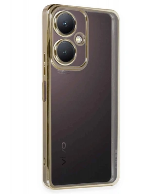 Newface Vivo Y27 Kılıf Razer Lensli Silikon - Gold