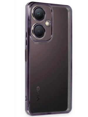 Newface Vivo Y27 Kılıf Razer Lensli Silikon - Mor