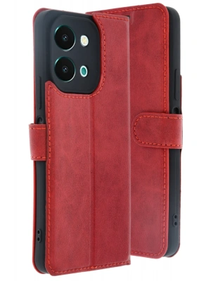 Newface Vivo Y28 Kılıf Trend S Plus Kapaklı Kılıf - Kırmızı