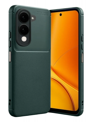 Newface Vivo Y29S Auto Focus Karbon Kapak - Koyu Yeşil