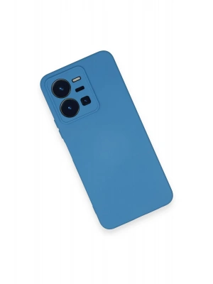 Newface Vivo Y35 Kılıf Nano içi Kadife Silikon - Mavi