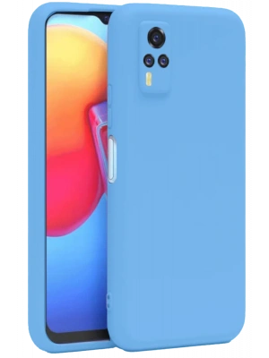 Newface Vivo Y53S Kılıf Nano içi Kadife Silikon - Mavi