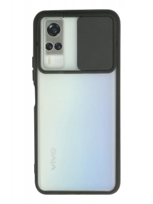 Newface Vivo Y53S Kılıf Palm Buzlu Kamera Sürgülü Silikon - Siyah