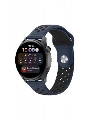 Newface Watch 20mm Spor Delikli Kordon - Lacivert-Siyah