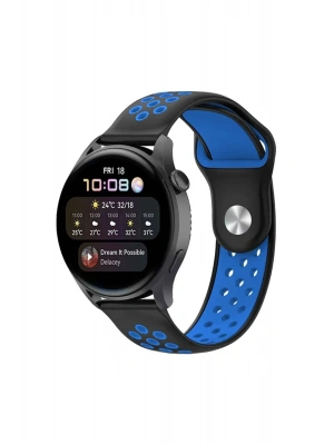 Newface Watch 20mm Spor Delikli Kordon - Siyah-Mavi