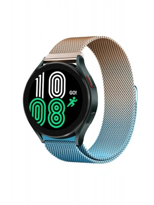 Newface Watch 22mm Metal Mıknatıslı Kordon - Metalik Gold-Mavi