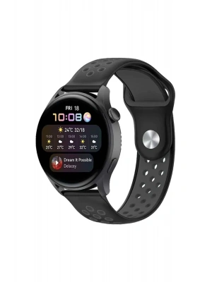 Newface Watch 22mm Spor Delikli Kordon - Siyah-Füme