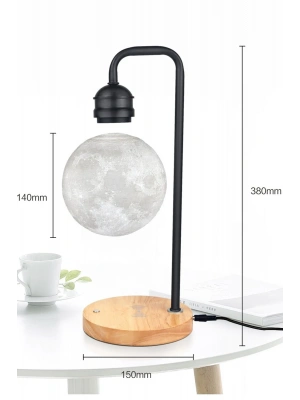 Newface XF02 Ay Görünümlü Kablosuz Şarj Özellikli Gece Lambası - Siyah