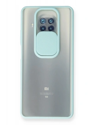 Newface Xiaomi Mi 10T Lite Kılıf Palm Buzlu Kamera Sürgülü Silikon - Turkuaz