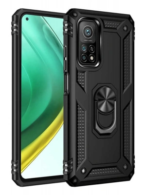 Newface Xiaomi Mi 10T Pro Kılıf Sofya Yüzüklü Silikon Kapak - Siyah