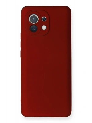 Newface Xiaomi Mi 11 Kılıf First Silikon - Bordo