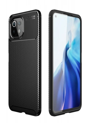 Newface Xiaomi Mİ 11 Lite Kılıf Auto Focus Karbon Kapak - Siyah