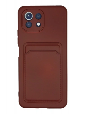 Newface Xiaomi Mİ 11 Lite Kılıf Kelvin Kartvizitli Silikon - Bordo