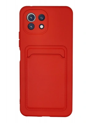 Newface Xiaomi Mİ 11 Lite Kılıf Kelvin Kartvizitli Silikon - Kırmızı