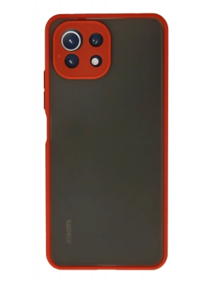 Newface Xiaomi Mİ 11 Lite Kılıf Montreal Silikon Kapak - Kırmızı