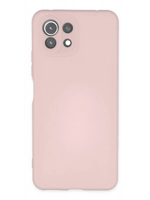Newface Xiaomi Mİ 11 Lite Kılıf Nano içi Kadife Silikon - Pudra