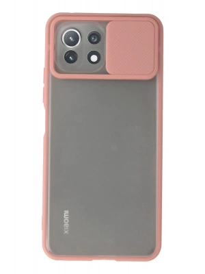 Newface Xiaomi Mİ 11 Lite Kılıf Palm Buzlu Kamera Sürgülü Silikon - Pembe