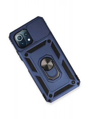 Newface Xiaomi Mİ 11 Lite Kılıf Pars Lens Yüzüklü Silikon - Lacivert