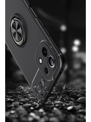 Newface Xiaomi Mİ 11 Lite Kılıf Range Yüzüklü Silikon - Kırmızı