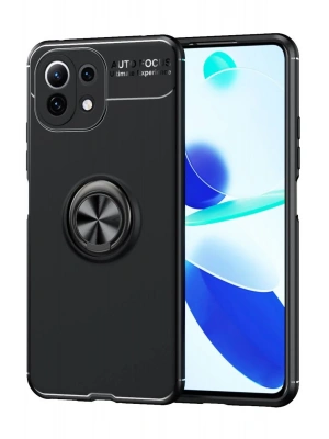 Newface Xiaomi Mİ 11 Lite Kılıf Range Yüzüklü Silikon - Siyah