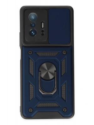 Newface Xiaomi Mi 11T Pro Kılıf Pars Lens Yüzüklü Silikon - Lacivert