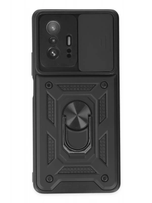 Newface Xiaomi Mi 11T Pro Kılıf Pars Lens Yüzüklü Silikon - Siyah