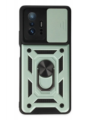 Newface Xiaomi Mi 11T Pro Kılıf Pars Lens Yüzüklü Silikon - Yeşil