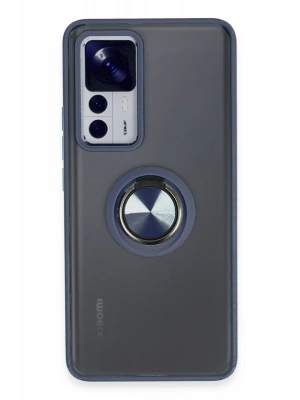 Newface Xiaomi Mi 12T Pro Kılıf Montreal Yüzüklü Silikon Kapak - Lacivert