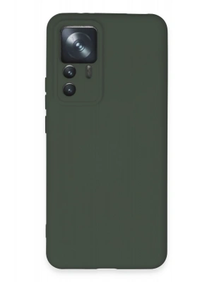 Newface Xiaomi Mi 12T Pro Kılıf Nano içi Kadife Silikon - Koyu Yeşil