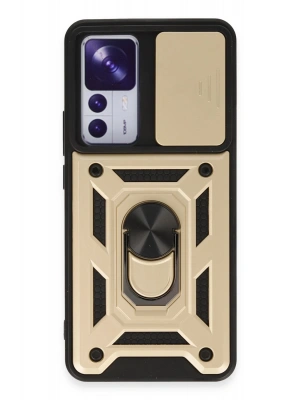 Newface Xiaomi Mi 12T Pro Kılıf Pars Lens Yüzüklü Silikon - Gold