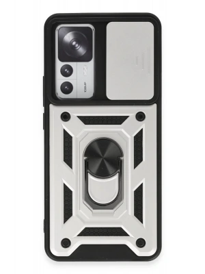 Newface Xiaomi Mi 12T Pro Kılıf Pars Lens Yüzüklü Silikon - Gümüş