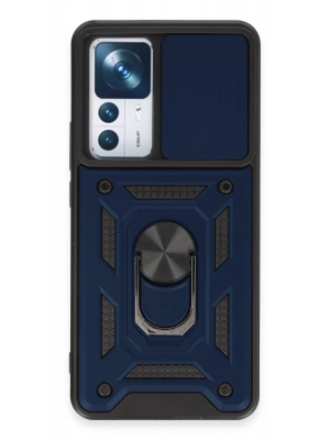 Newface Xiaomi Mi 12T Pro Kılıf Pars Lens Yüzüklü Silikon - Lacivert