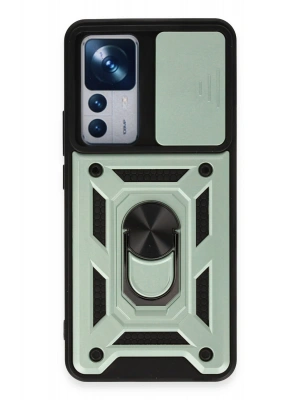 Newface Xiaomi Mi 12T Pro Kılıf Pars Lens Yüzüklü Silikon - Yeşil