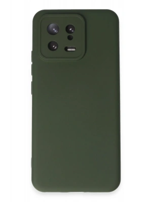 Newface Xiaomi Mi 13 Kılıf Nano içi Kadife Silikon - Koyu Yeşil