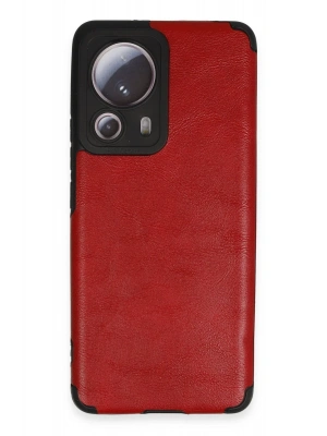 Newface Xiaomi Mi 13 Lite Kılıf Loop Deri Silikon - Kırmızı