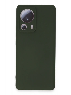 Newface Xiaomi Mi 13 Lite Kılıf Nano içi Kadife Silikon - Koyu Yeşil