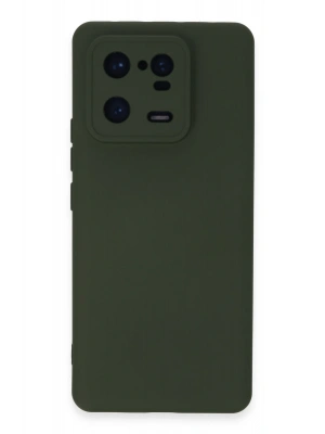 Newface Xiaomi Mi 13 Pro Kılıf Nano içi Kadife Silikon - Koyu Yeşil