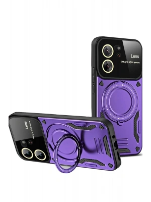 Newface Xiaomi Mi 13T Pro Kılıf Joy Lens Standlı Kapak - Mor