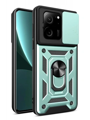 Newface Xiaomi Mi 13T Pro Kılıf Pars Lens Yüzüklü Silikon - Yeşil