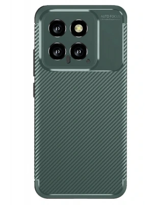 Newface Xiaomi Mi 14T Kılıf Auto Focus Karbon Kapak - Koyu Yeşil