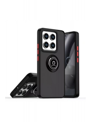 Newface Xiaomi Mi 14T Montreal Yüzüklü Silikon Kapak - Siyah