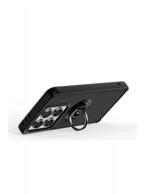 Newface Xiaomi Mi 14T Montreal Yüzüklü Silikon Kapak - Siyah