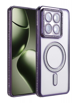 Newface Xiaomi Mi 14T Pro Joke Simli Magneticsafe Kılıf - Derin Mor