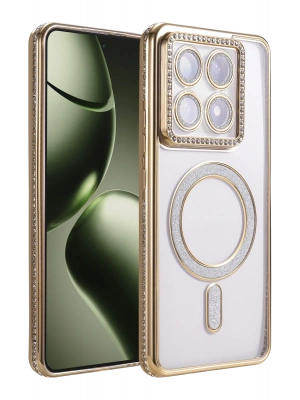 Newface Xiaomi Mi 14T Pro Joke Simli Magneticsafe Kılıf - Gold