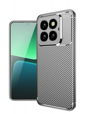 Newface Xiaomi Mi 14T Pro Kılıf Auto Focus Karbon Kapak - Gri