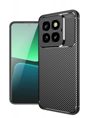 Newface Xiaomi Mi 14T Pro Kılıf Auto Focus Karbon Kapak - Siyah